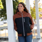 Women's Cinch Brown Color Block Jacket