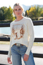 Women's Cruel Denim Cream Team Roping Graphic Sweater