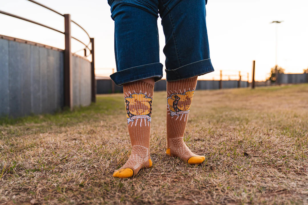 Lucky Chuck Performance Boot Socks-Lucky Bucking Cowgirl