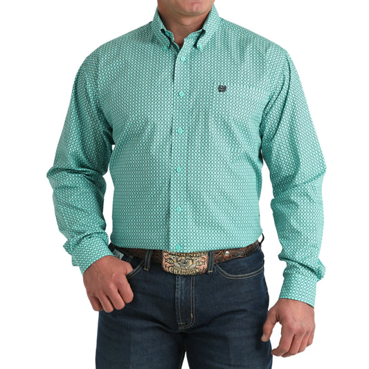 Men's Cinch Button-Down Western Shirt - Turquoise Ogee