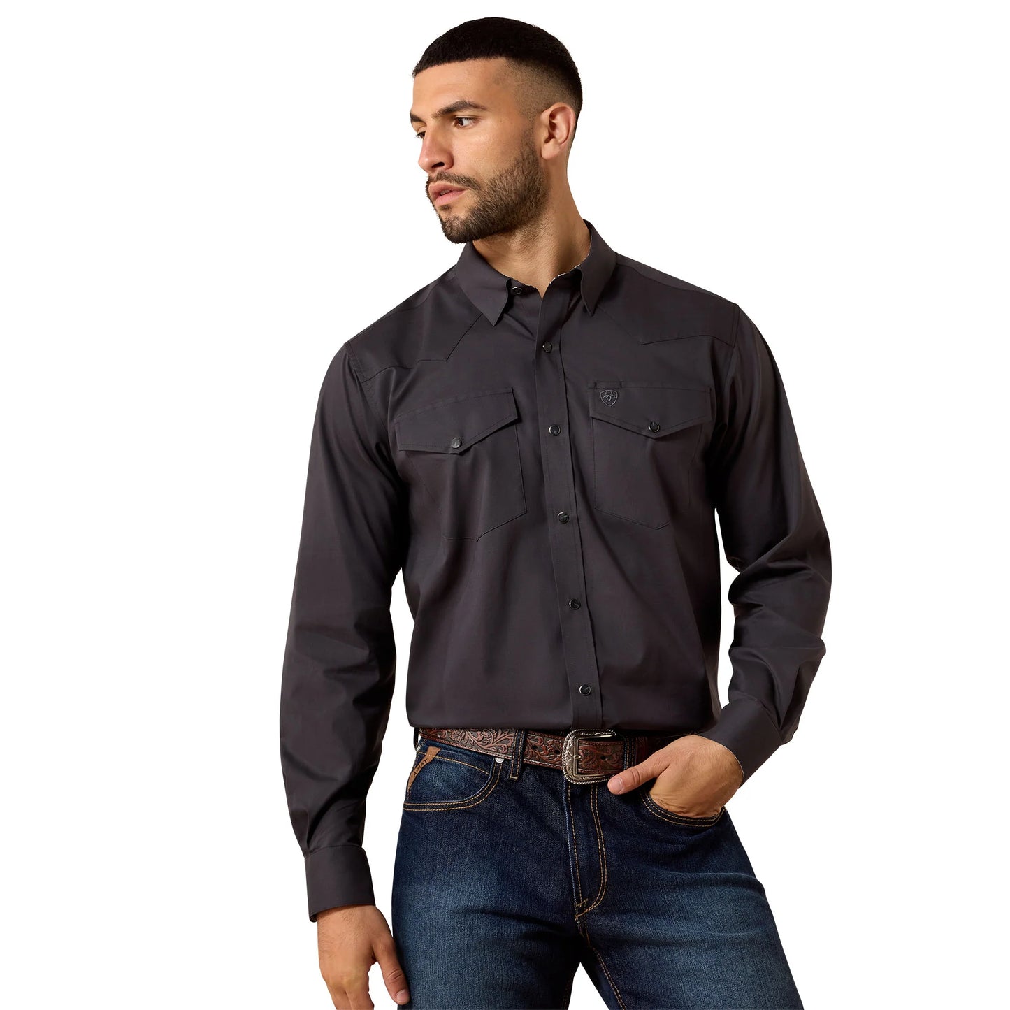 Men's Ariat Wrinkle Free Slub Phantom Snap Shirt