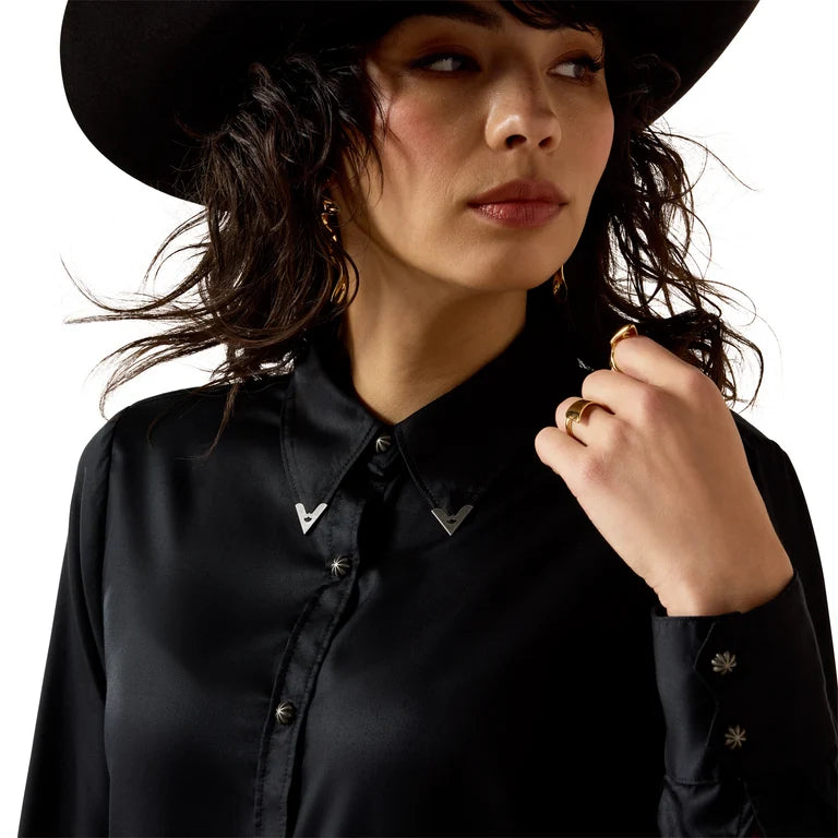Women's Ariat Black Mira Women's Collared Long sleeve