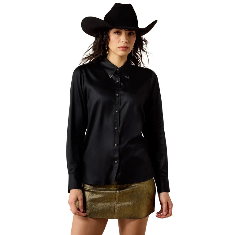 Women's Ariat Black Mira Women's Collared Long sleeve