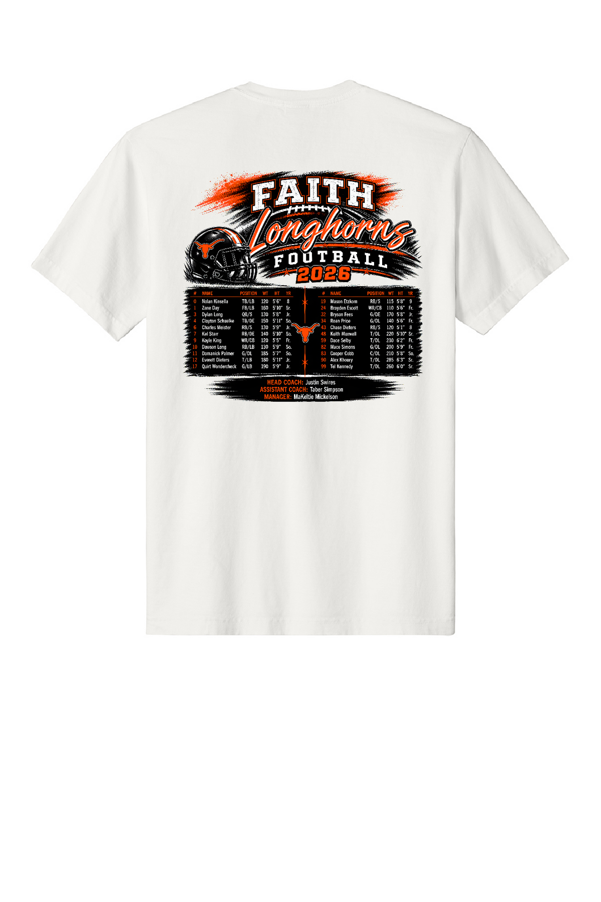 2026 Faith Longhorn Football Shirts