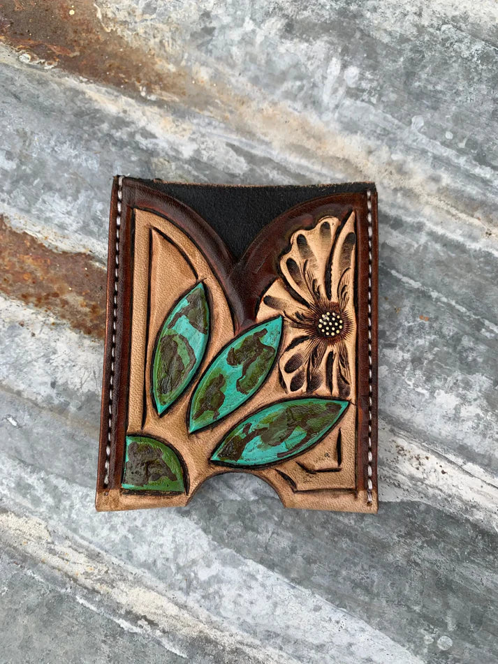 Rodeo Rose Hand Tooled Leather Boot Wallet