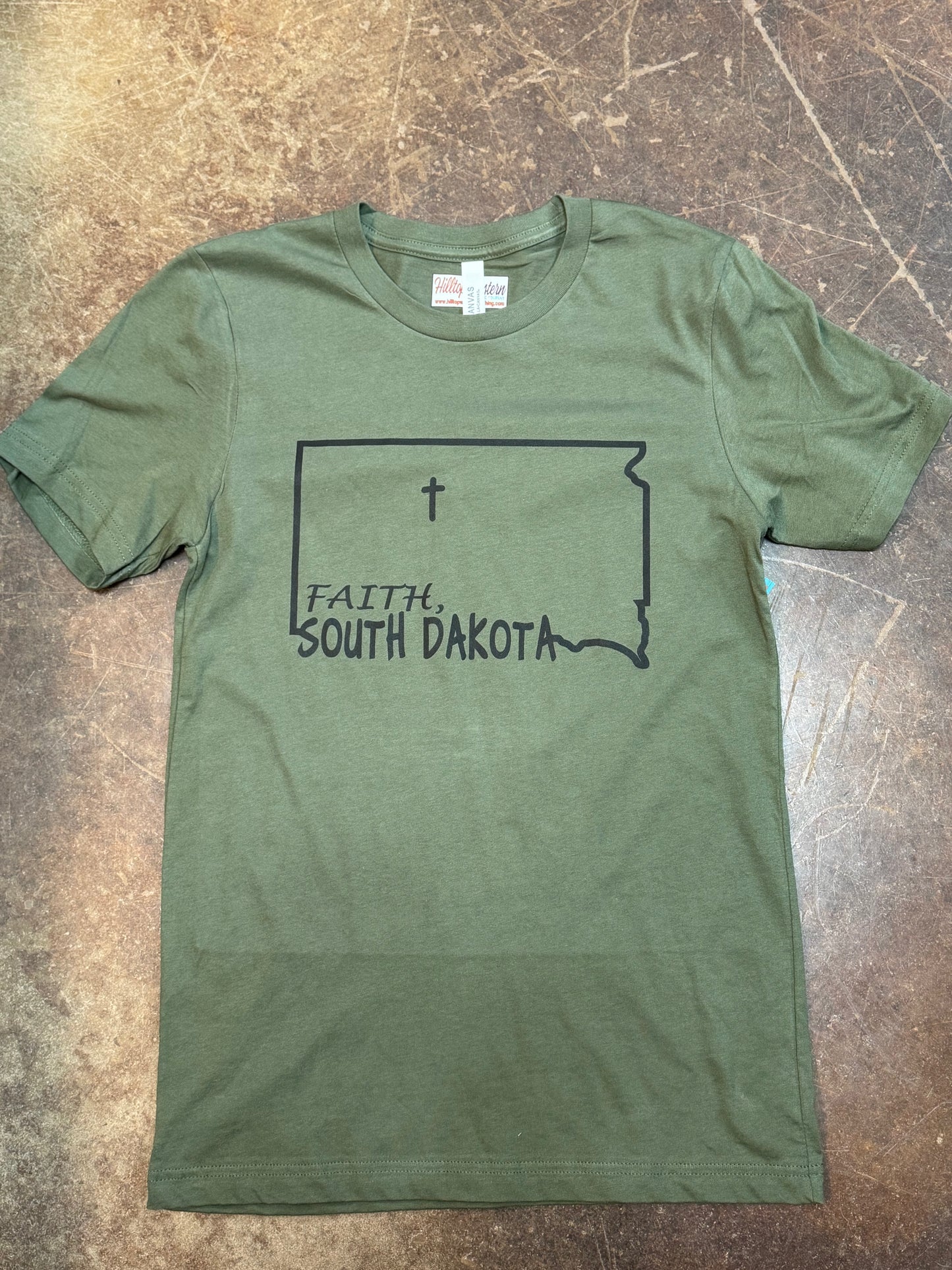 "Faith, SD Cross" Brown Tee Shirt