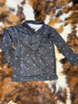Boy's CH Skull Scatter Long Sleeve Polo - Black