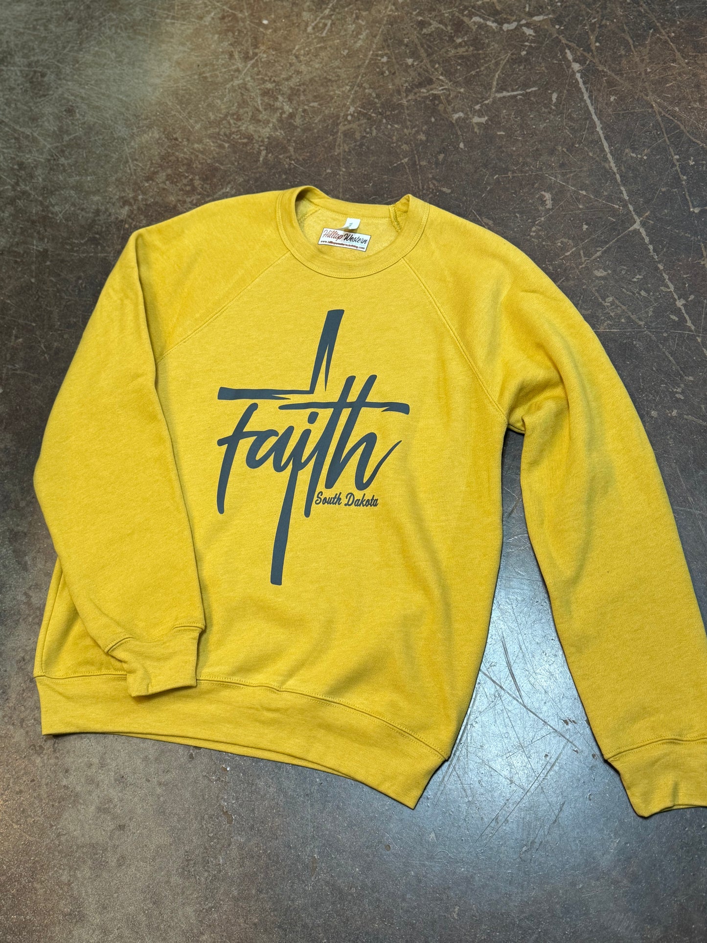 Women's "FAITH" Heather Mustard Sweatshirt