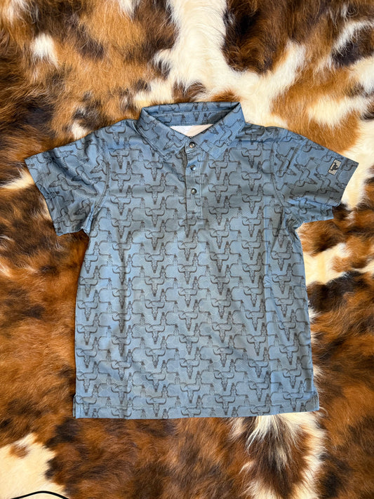 Boy's CH Hombre Skull Short Sleeve Polo - Slate Blue