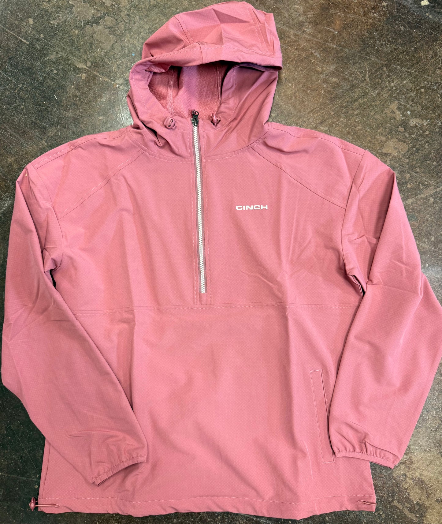 Women's Cinch 1/2 Zip Pullover Windbreaker - Burgundy & Rose