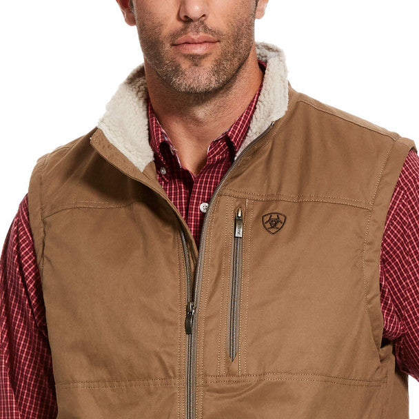 Men's Ariat Grizzly Canvas Vest - Brown