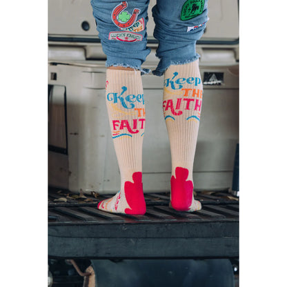 Lucky Chuck Performance Boot Socks-Keep The Faith