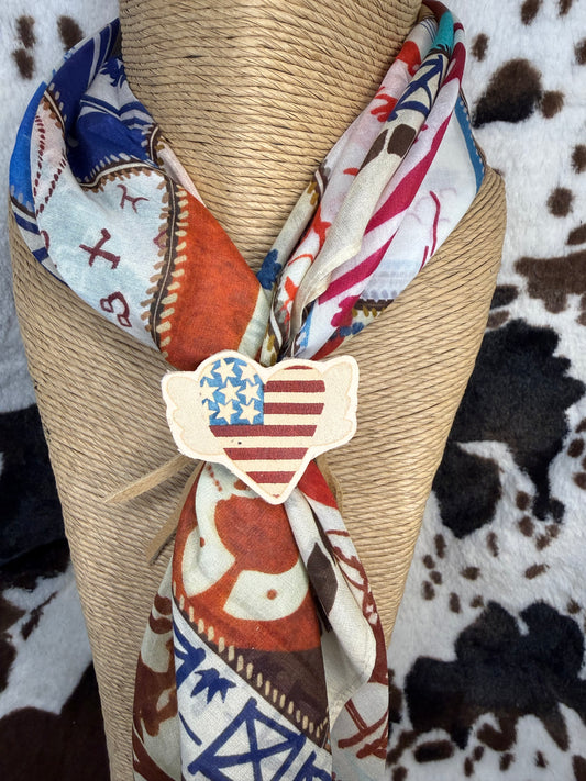 Women's XOXO American Heart Scarf Slide