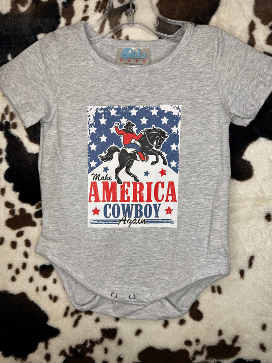 Boy's Shea Baby Make America Cowboy Again Onesie
