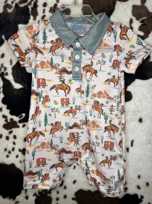 Boy's Shea Baby Riding West Romper