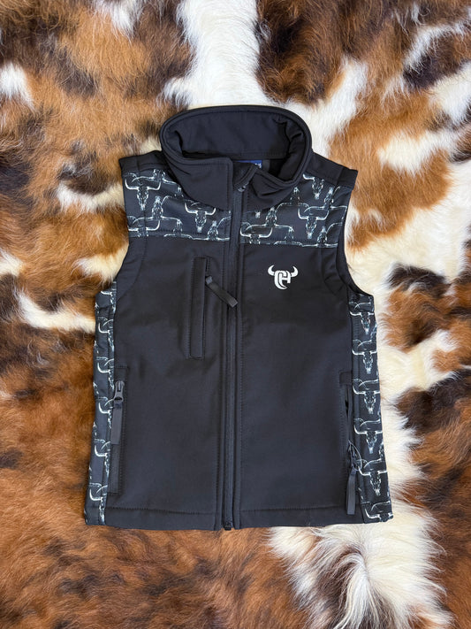 Boy's CH Hombre Skull Polyshell Vest - Black