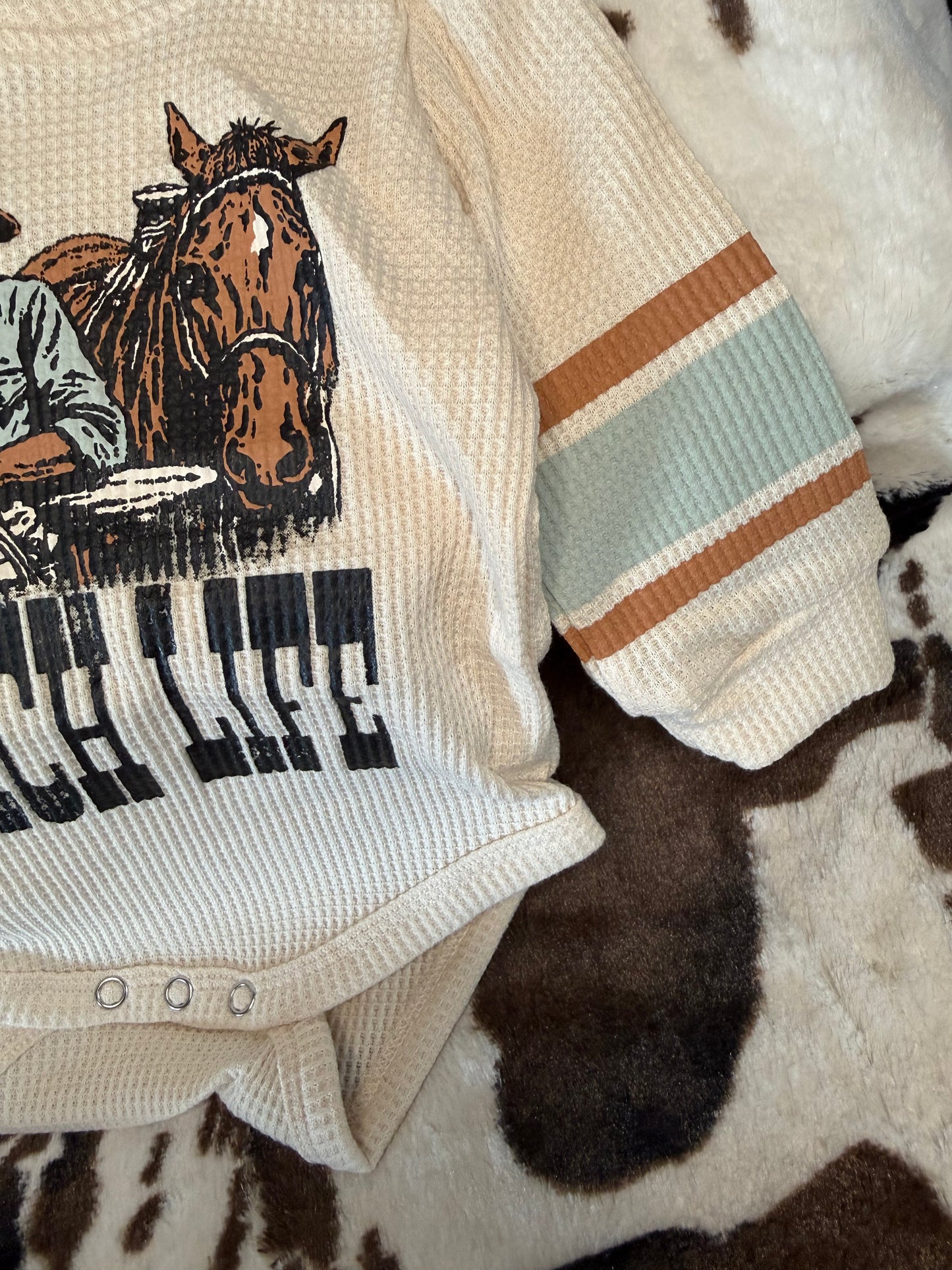 Boy's Shea Baby 'Ranch Life' L/S Waffle Onesie/Shirt