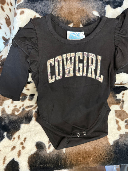 Girl's Shea Baby Camo 'Cowgirl' L/S Onesie/Shirt
