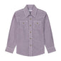 Boy's Wrangler 20X Advanced Comfort Snap Shirt - Gray/Purple