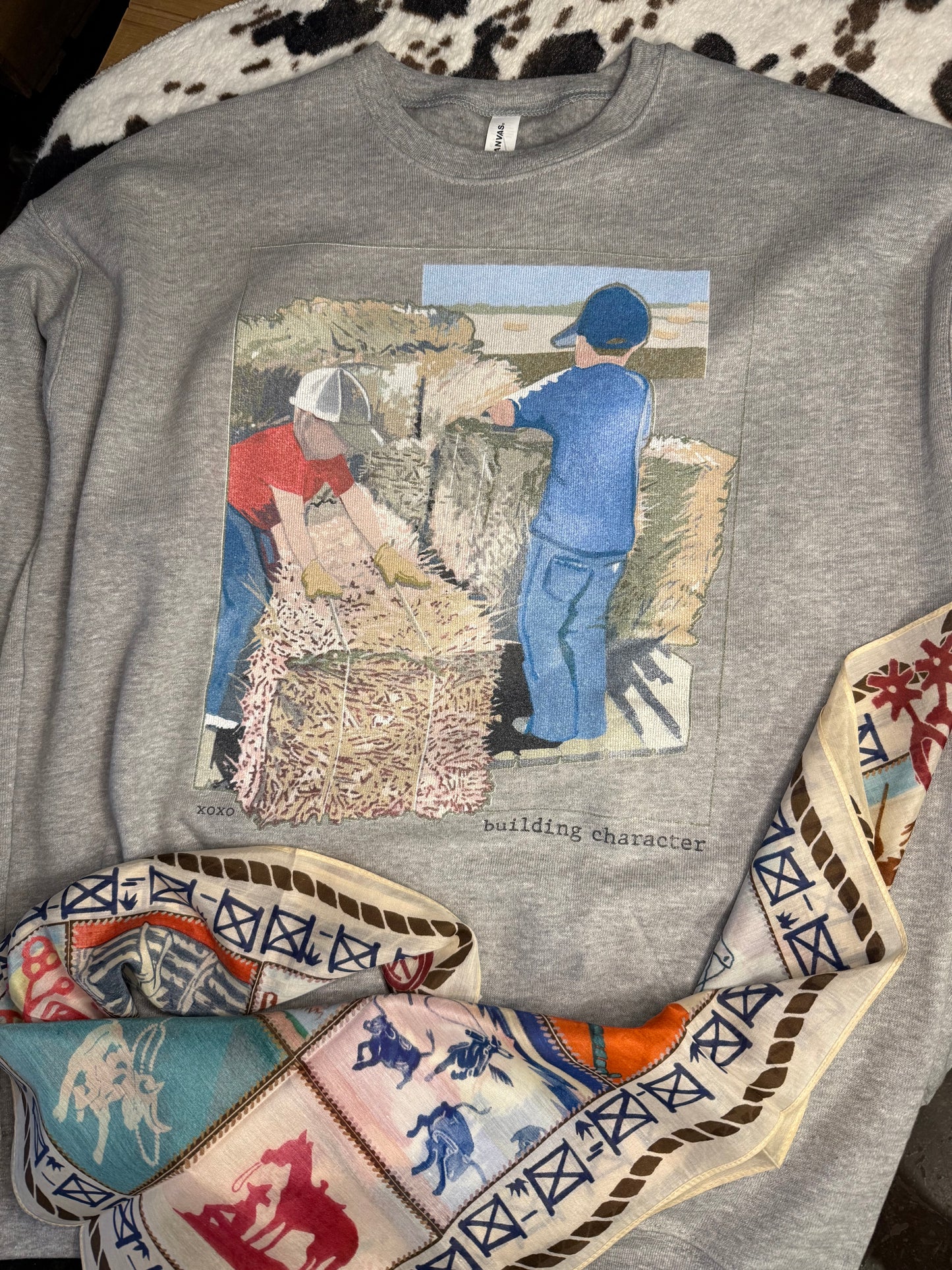 Women's XOXO Building Character Crewneck