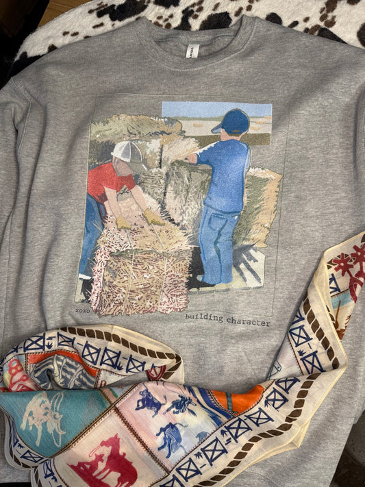 Women's XOXO Building Character Crewneck