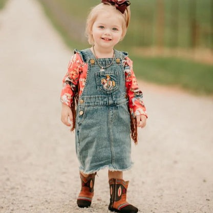 Girl's Shea Baby Baby/Toddler Cowgirl Denim Overall Dress Hilltop Western Clothing | Keffeler Kreations Girl's Shea Baby Baby/Toddler Cowgirl Denim Overall Dress Hilltop Western Clothing | Keffeler Kreations