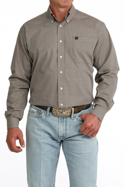 Men's Cinch KHAKI GEOMETRIC PRINT Classic Fit (Copy)