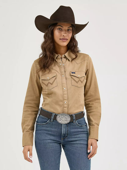 Women's Wrangler Western Snap Work Shirt