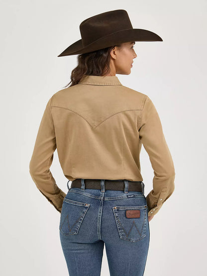 Women's Wrangler Western Snap Work Shirt