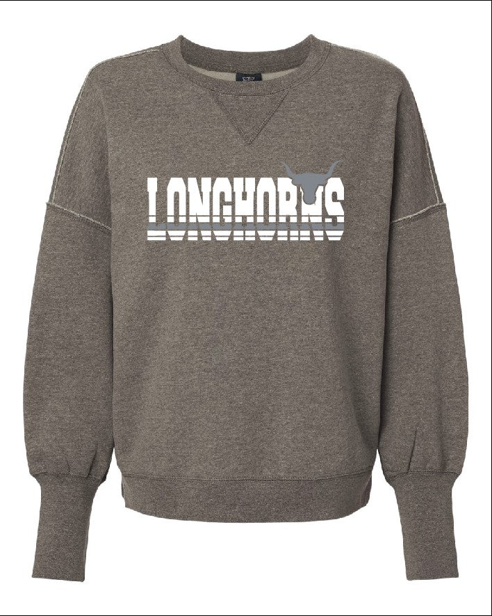 Women's Longhorn Sueded Fleece Crewneck Sweatshirt