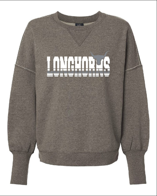 Women's Longhorn Sueded Fleece Crewneck Sweatshirt