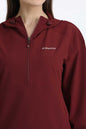 Women's Cinch 1/2 Zip Pullover Windbreaker - Burgundy & Rose