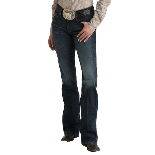 Women's Cinch Boot Cut Performance Slim Moderate Rise Jeans - Dark Stone