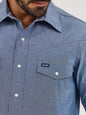 Men's Wrangler Cowboy Cut® Long Sleeve Western Snap Chambray Work Shirt