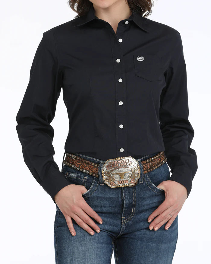 Women's Cinch Long Sleeve Shirt - Navy