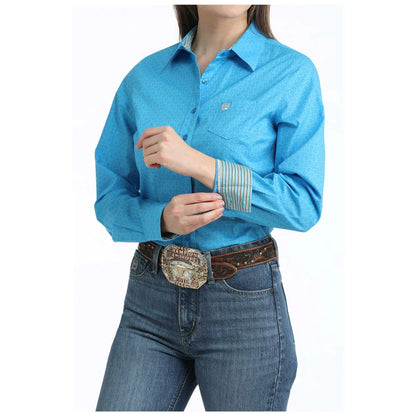 Women's Cinch Long Sleeve Western Button down Shirt - Blue