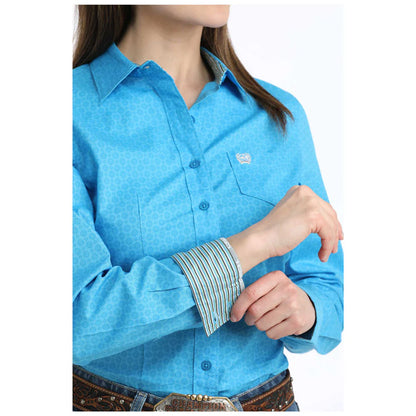 Women's Cinch Long Sleeve Western Button down Shirt - Blue