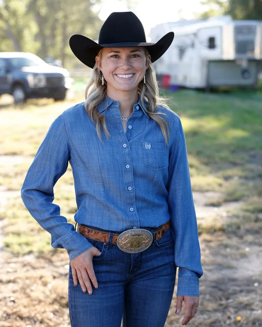 Women's Cinch Indigo Chambray Button Up Shirt