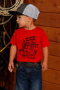 Boy's Cinch Red "Kick The Dust Up" T-Shirt