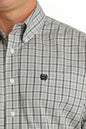 Men's Cinch White Plaid Button Down Shirt - Stretch