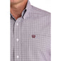 Men's Cinch Light Purple Plaid Print Western Shirt