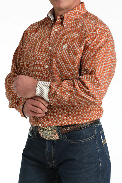Men's Cinch Button-Down Western Shirt - Burnt Orange