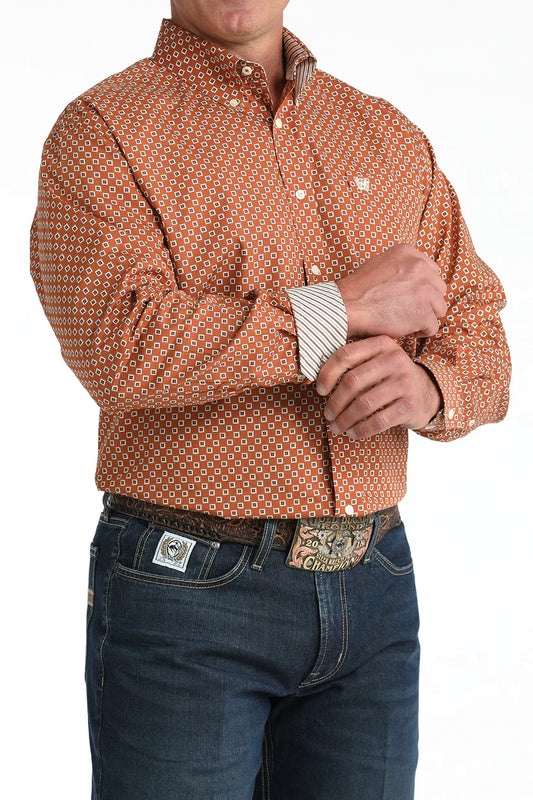 Men's Cinch Button-Down Western Shirt - Burnt Orange
