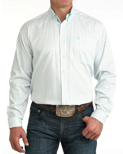 Men's Cinch Tencel Classic Fit Button-Down Western Shirt - Teal