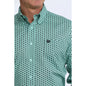 Men's Cinch Floral Geo Print Western Shirt - Teal