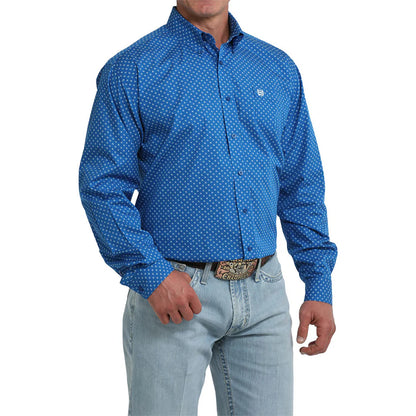 Men's Cinch Geometric Print Western Shirt - Royal Blue