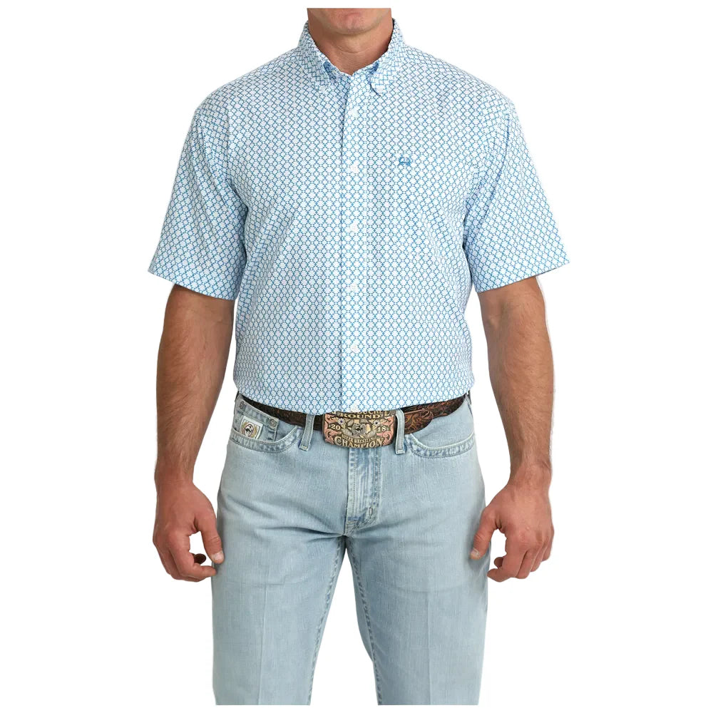 Men's Cinch Arenaflex Button Down Western Shirt - Blue