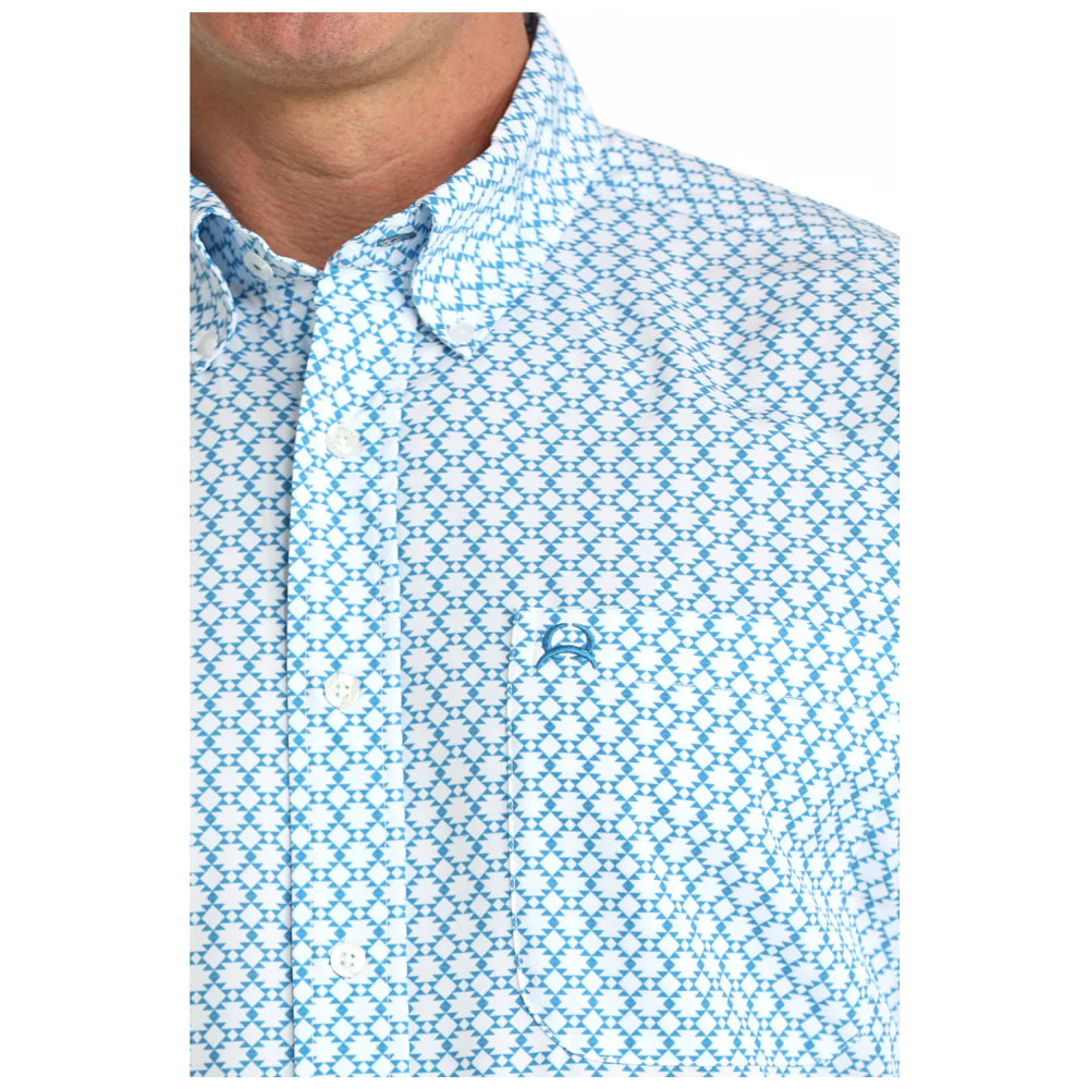 Men's Cinch Arenaflex Button Down Western Shirt - Blue