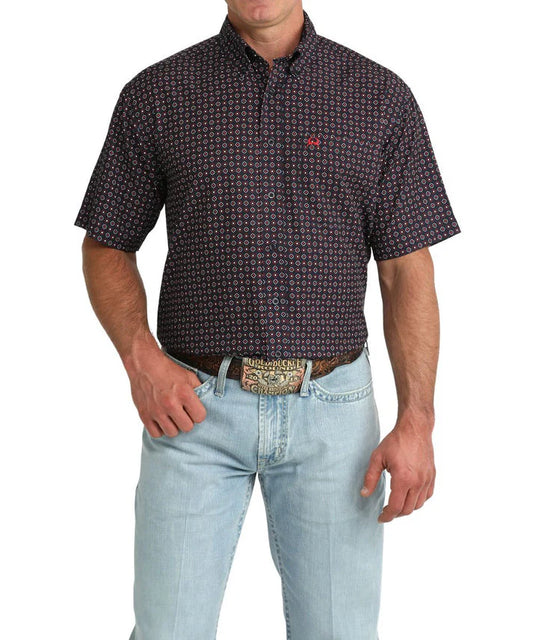 Men's Cinch Arenaflex Button Down Western Shirt - Navy