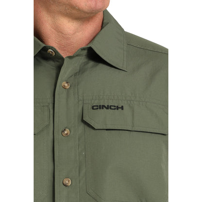 Men's Cinch Arenaflex Olive Green Button Down Shirt